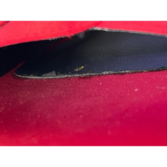 REBECCA MINKOFF Calista Big Red Bow Slides Sandals Womens 7.5 Leather Satin Flat - Picture 10 of 10